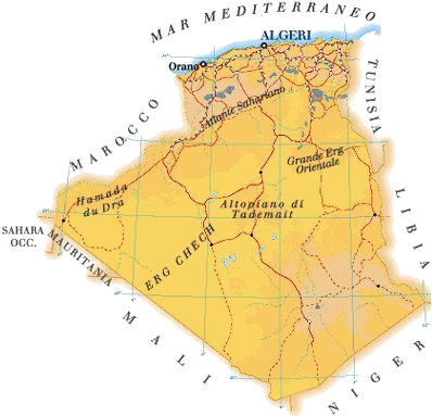 Cartina dell'Algeria