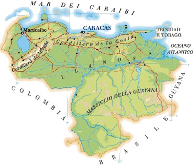 Cartina del Venezuela