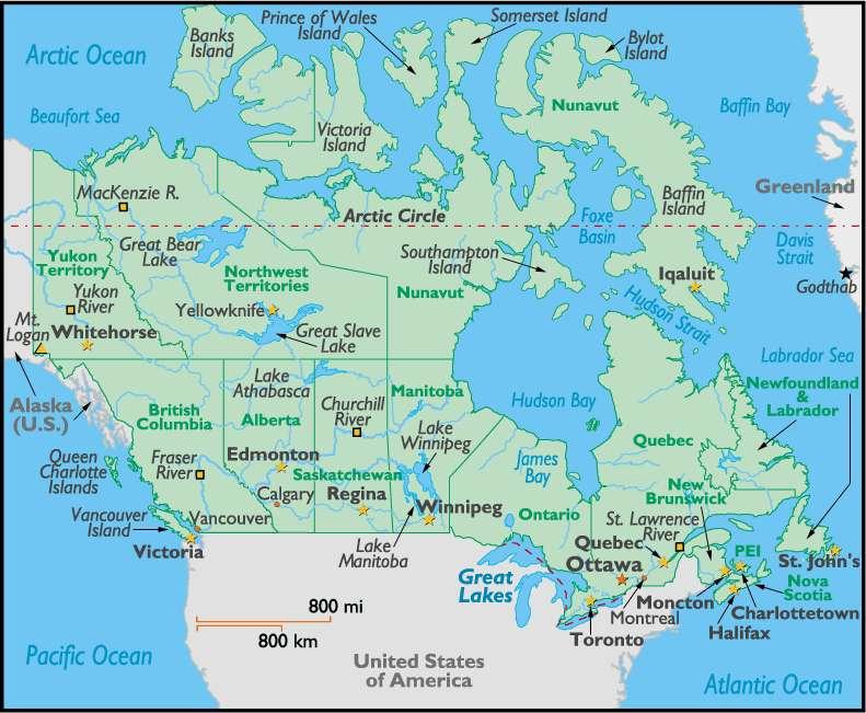 Озер находится на территории канады. Виннипег Канада на карте. Реки Канады на карте. Реки и озера Канады на карте. Где находится Канада на карте.