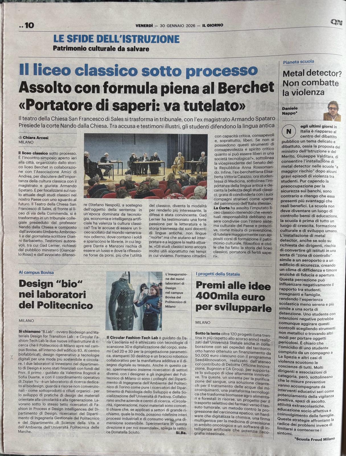 articolo su QN