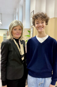 Gregorio con la prof.ssa Bucciarelli