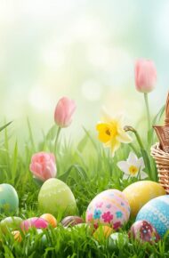 cesto con uova pasqua