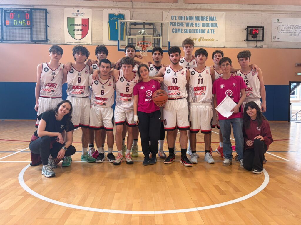 squadra basket liceo berchet con 15 giocatori e due allenatrici